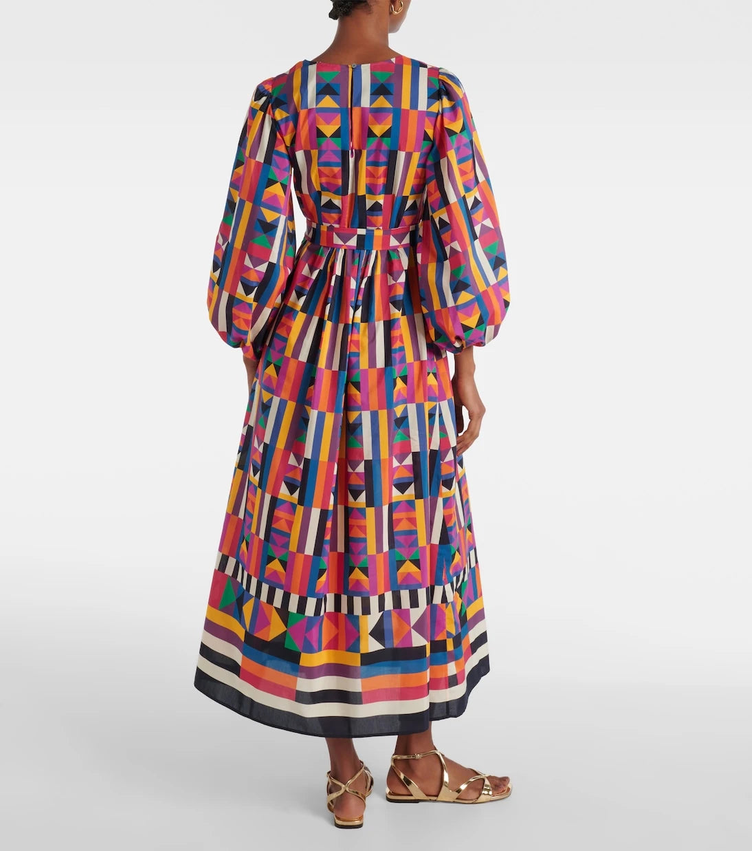 Eres - Multiple printed cotton and silk midi dress