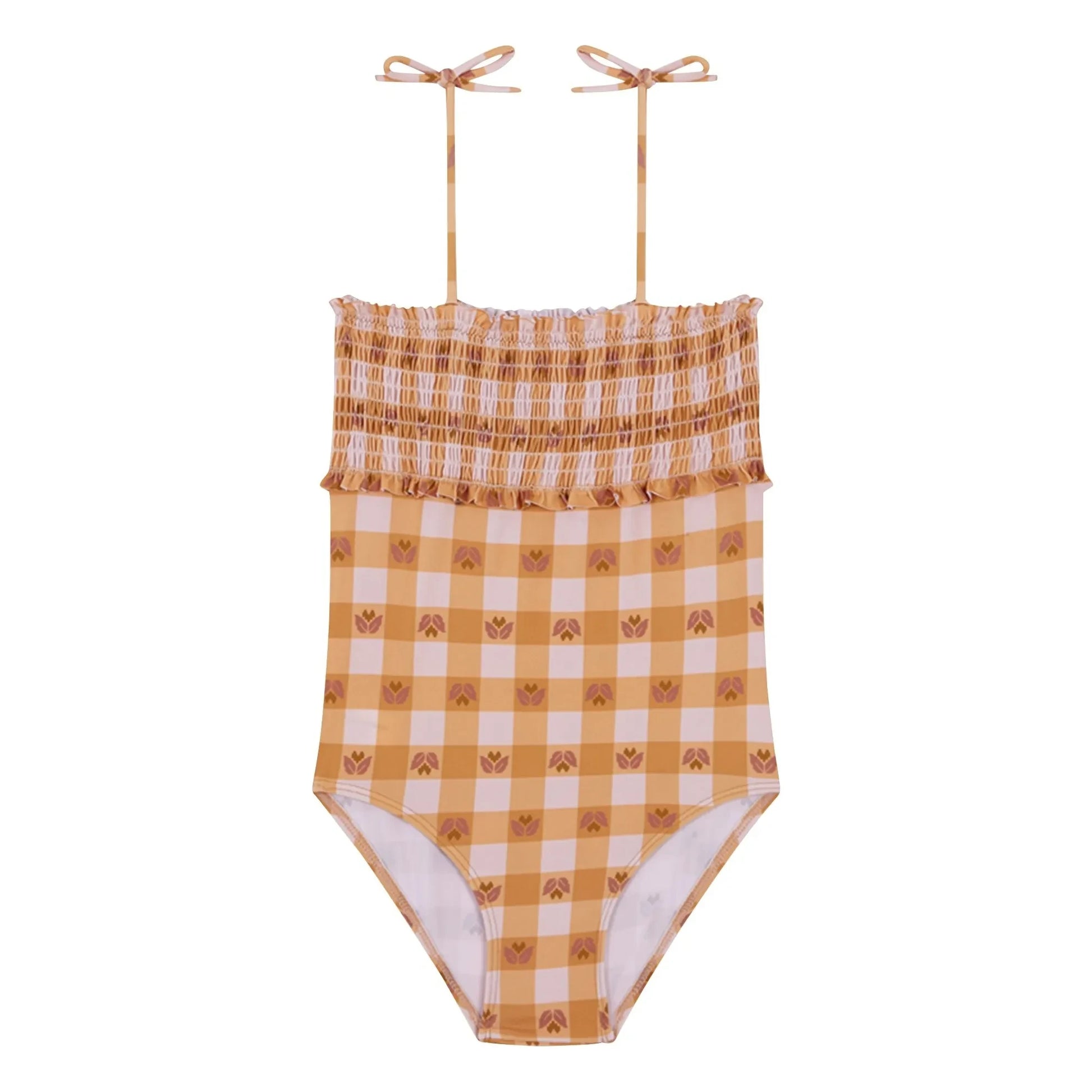 birinit - Peñalba Carreaux Swimsuit | Ochre