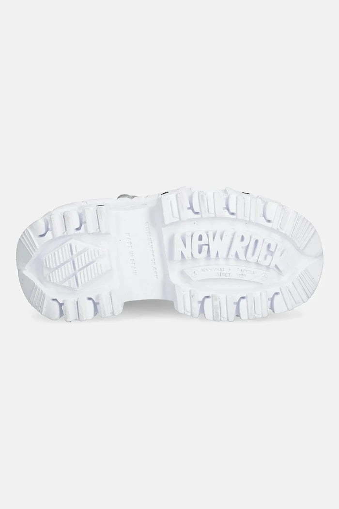 Кожени маратонки New Rock PELO CALVAS BLANCO PLATA, TANK BLANCO TORN