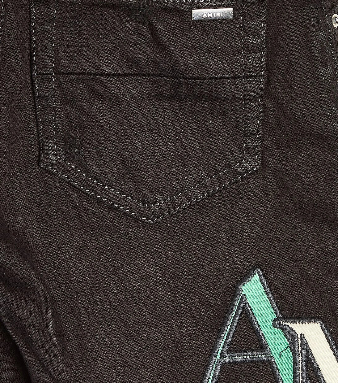 Amiri Kids - Distressed logo skinny jeans