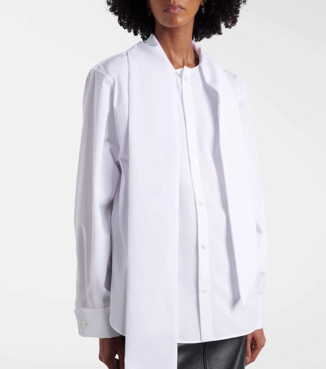Saint Laurent - Tie-neck cotton poplin blouse