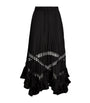 Claudie Pierlot Black Pleated Asymmetric Midi Skirt