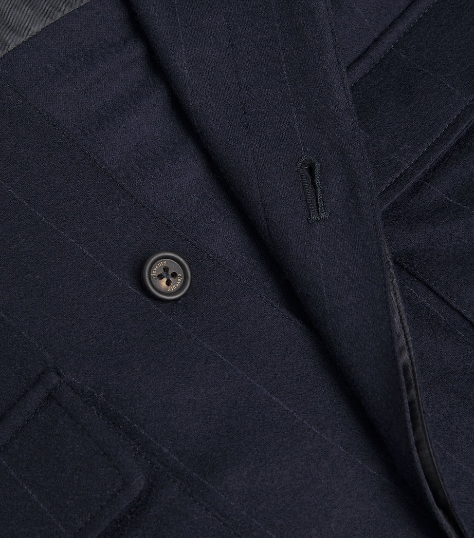 Blue Wool Stripe Overshirt