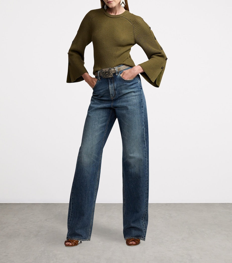 Ralph Lauren Collection Silver Leather Embellished Belt