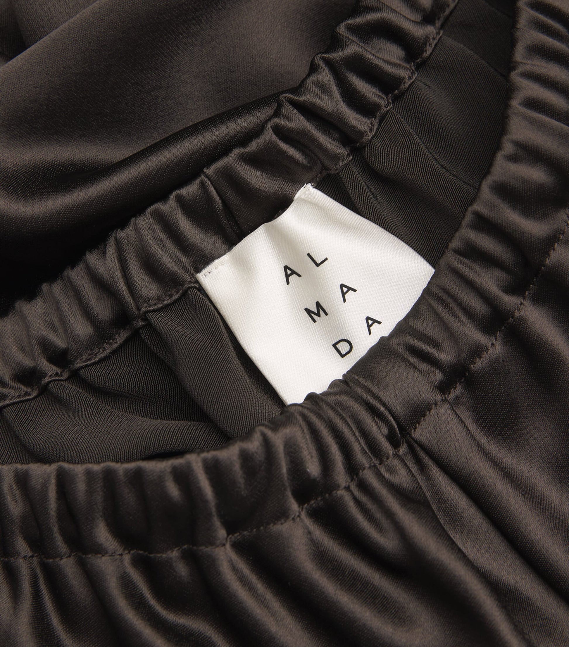 Almada Label Brown Satin Wide-Leg Trousers