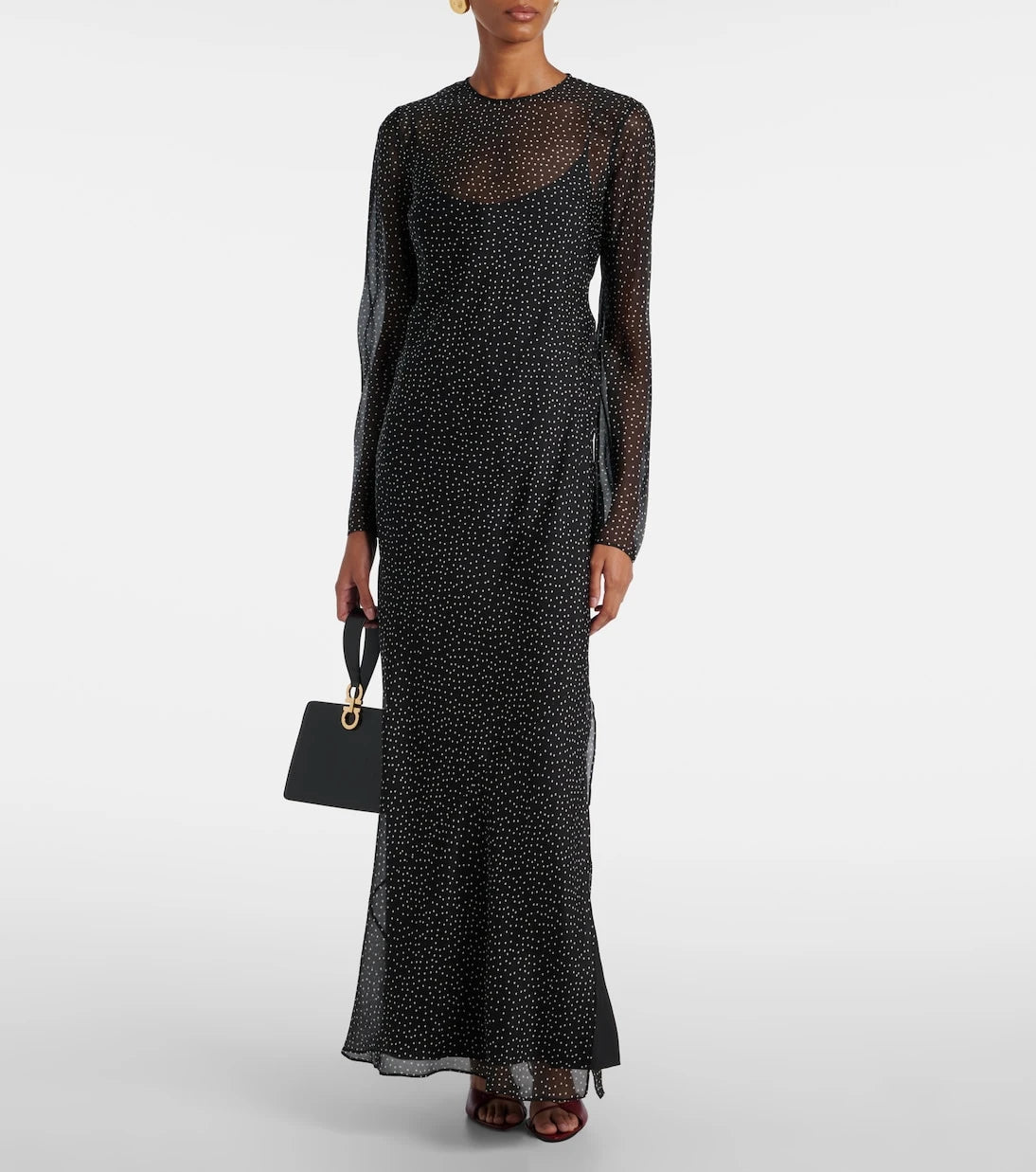 SIR - Polka-dot silk maxi dress