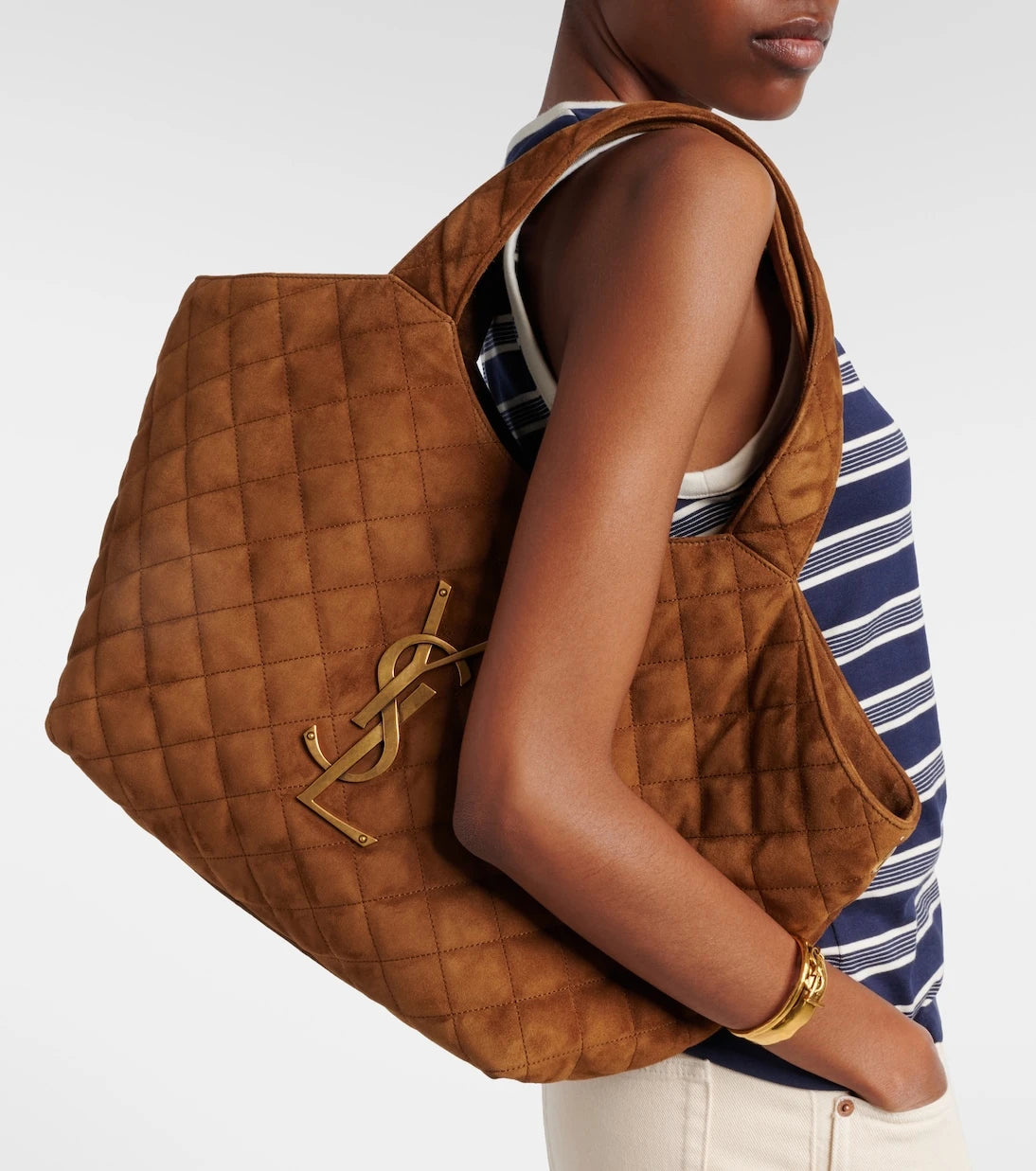 Saint Laurent - Icare Cassandre Medium suede tote bag