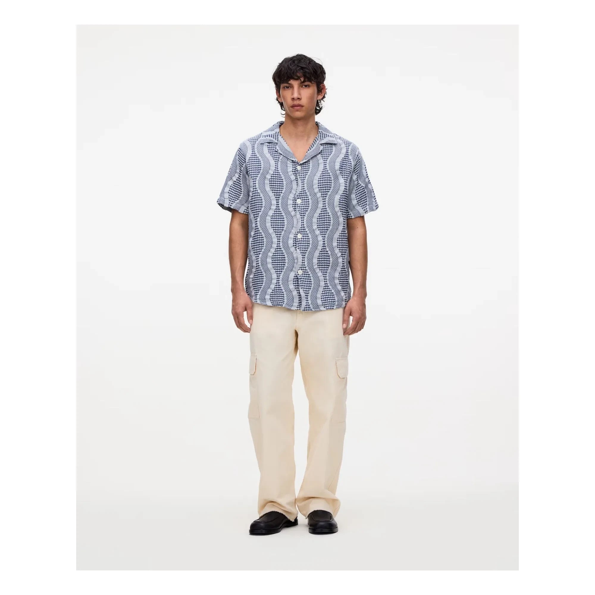 OAS - Como Cuba Waffle shirt | Blue