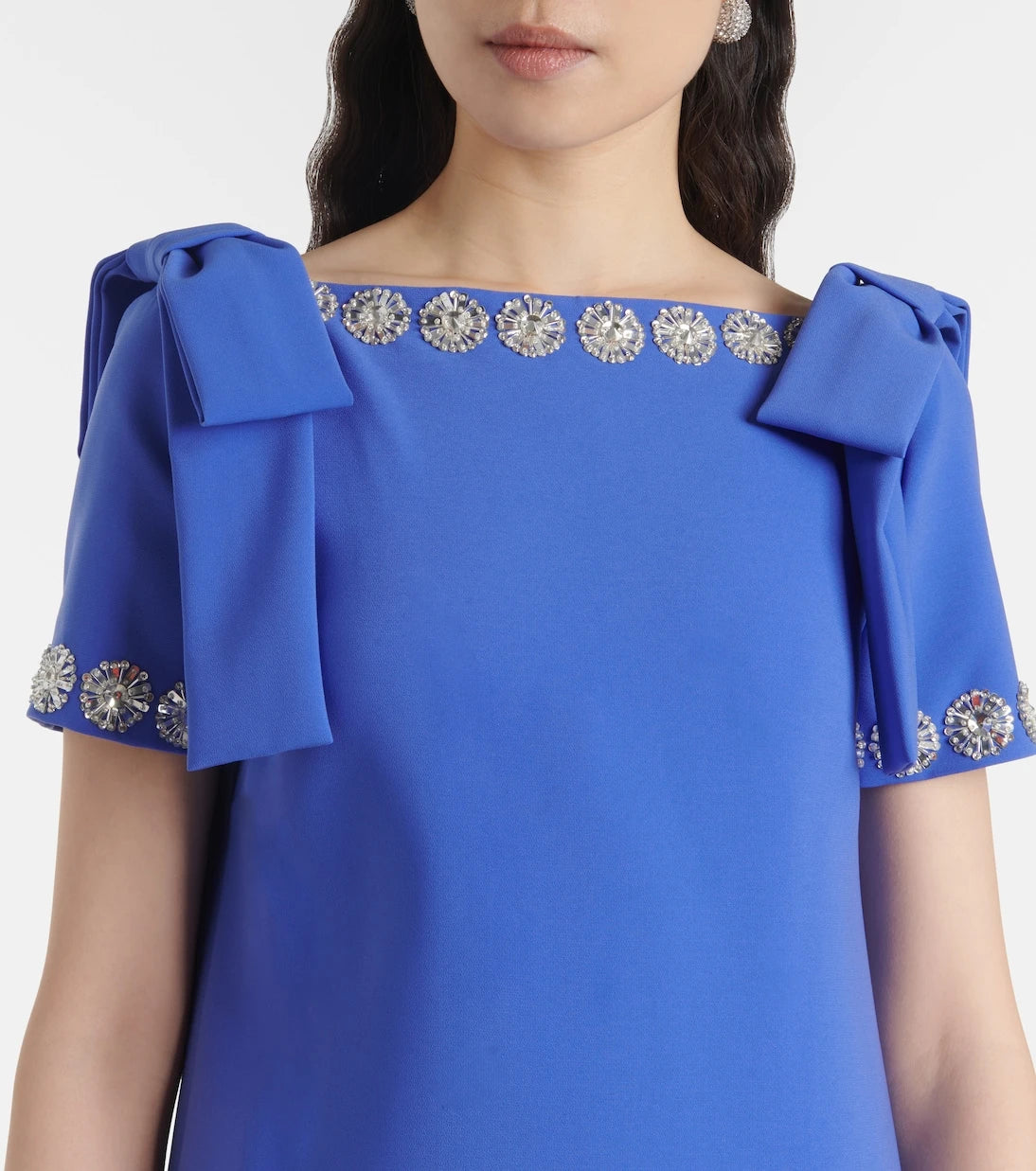 Carolina Herrera - Embroidered bow-detail crêpe gown