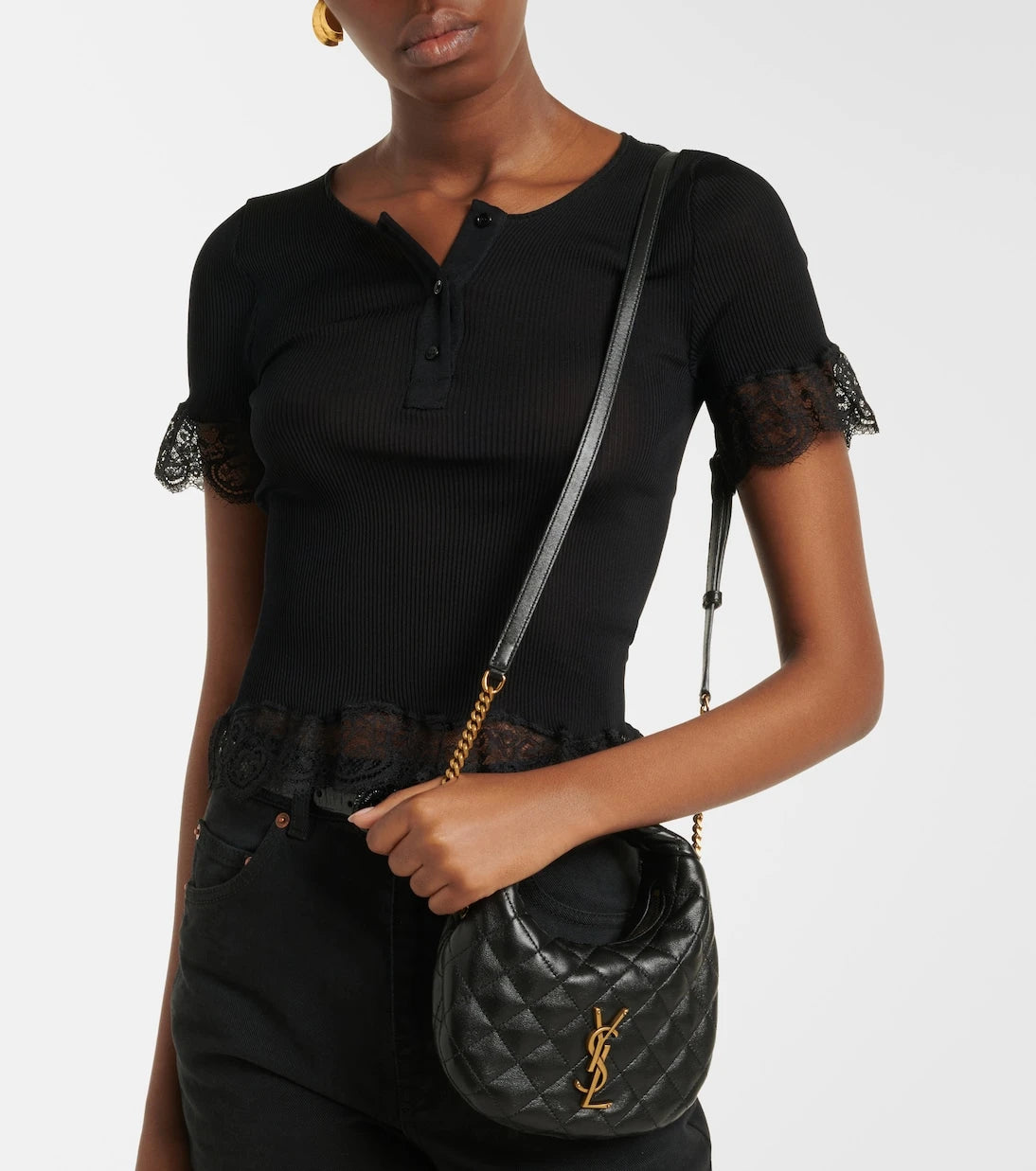 Saint Laurent - Icarino Mini leather top-handle bag
