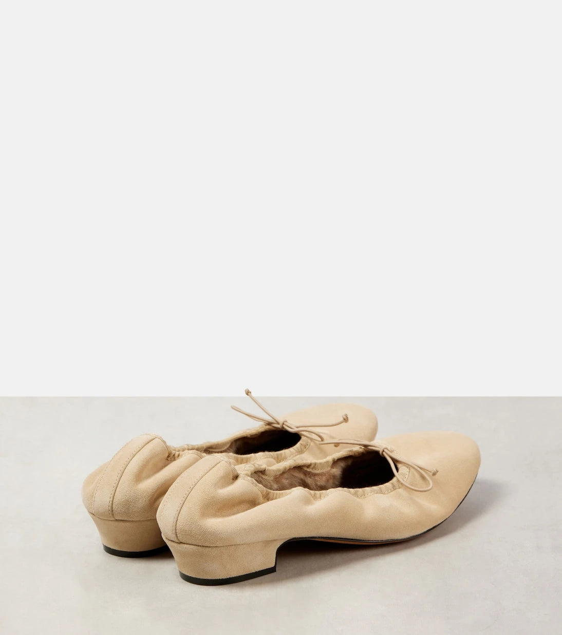The Row - Awar shearling-lined suede ballet flats