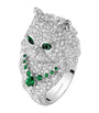 White Gold and Diamond Wladimir the Cat Ring