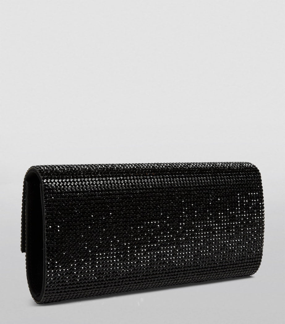 Satin Crystal-Embellished Perry Clutch Bag