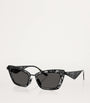 Black Steel Cat Eye Sunglasses