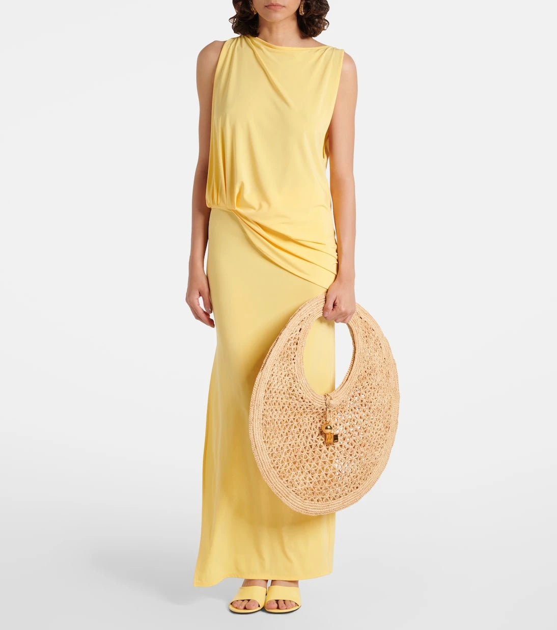 Jacquemus - Spiaggia raffia tote bag