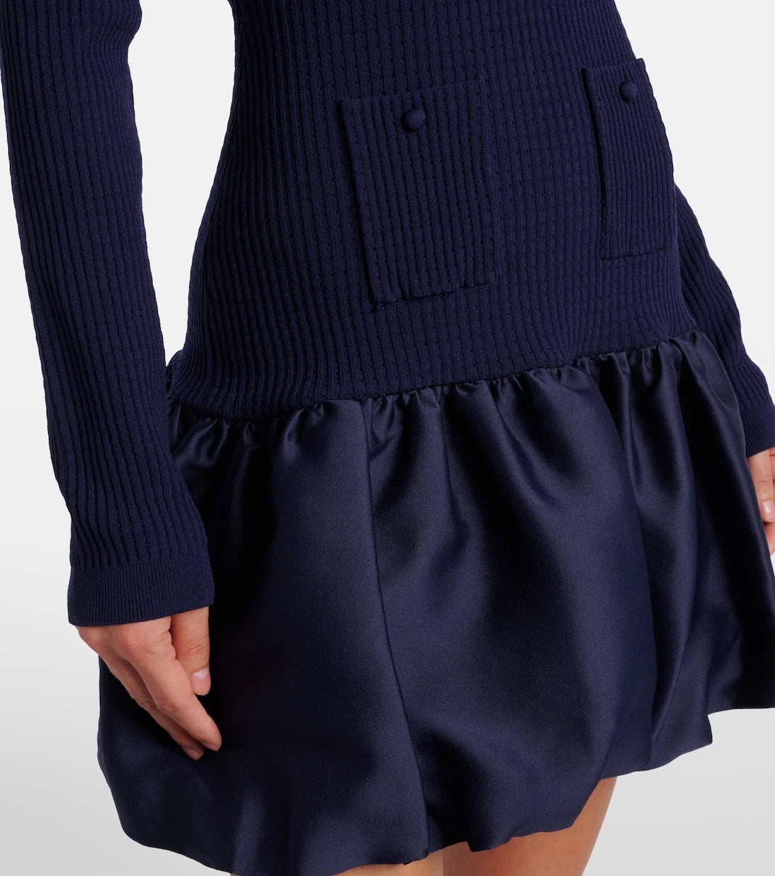 Self-Portrait - Waffle-knit minidress