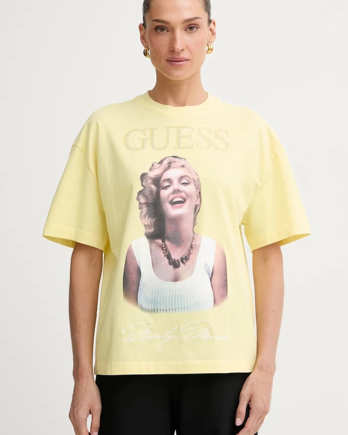 Guess Oversize Kadın Pamuk Tişört MARILYN MONROE