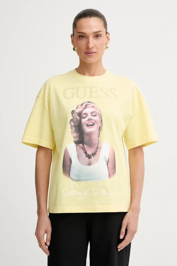 Guess Oversize Kadın Pamuk Tişört MARILYN MONROE