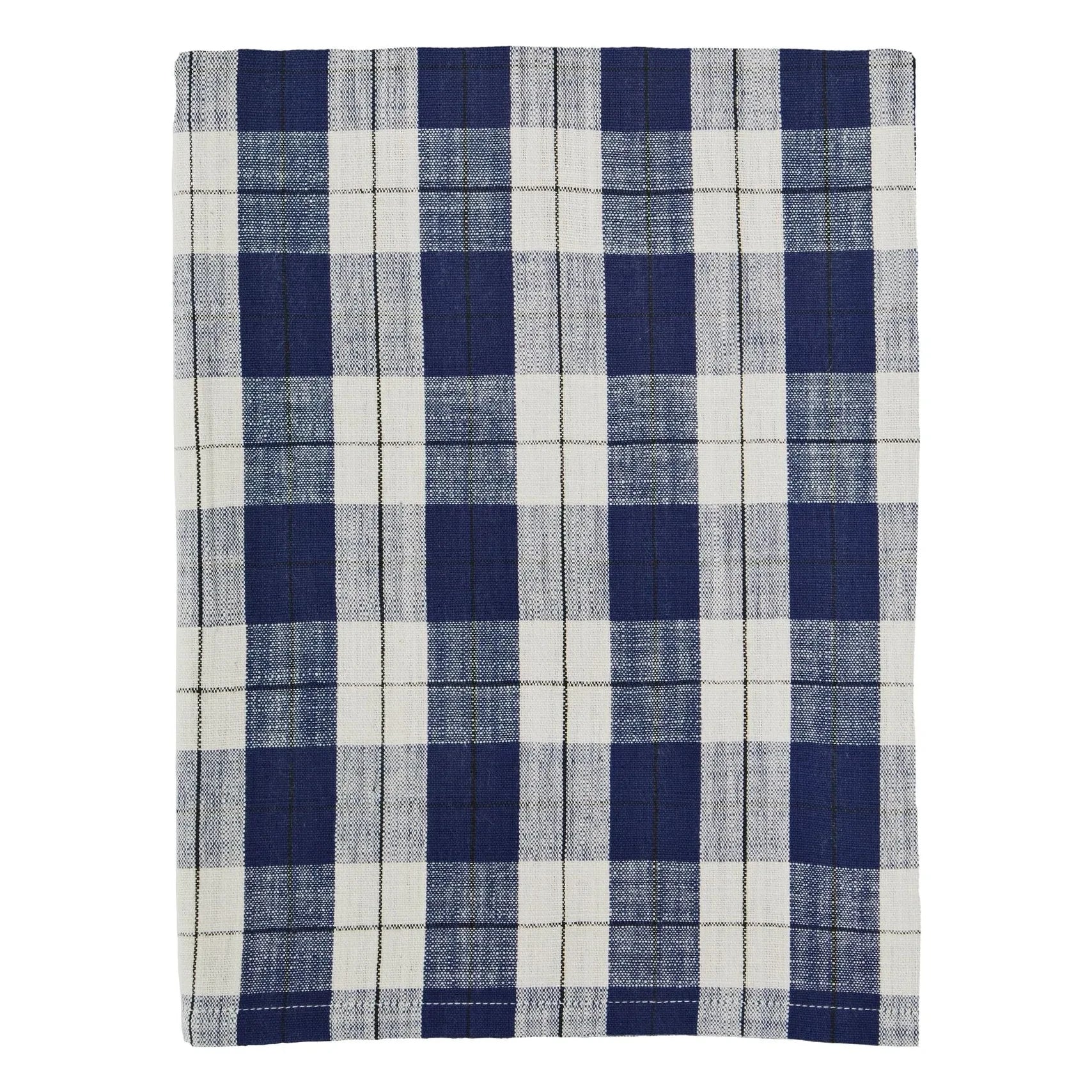 Madam Stoltz - Cotton check tablecloth  | Blue