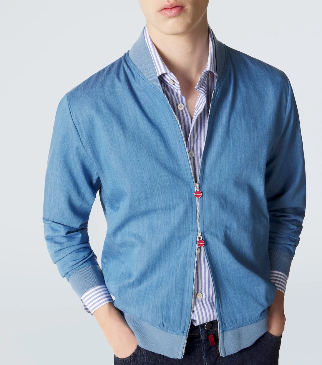Kiton - Denim bomber jacket