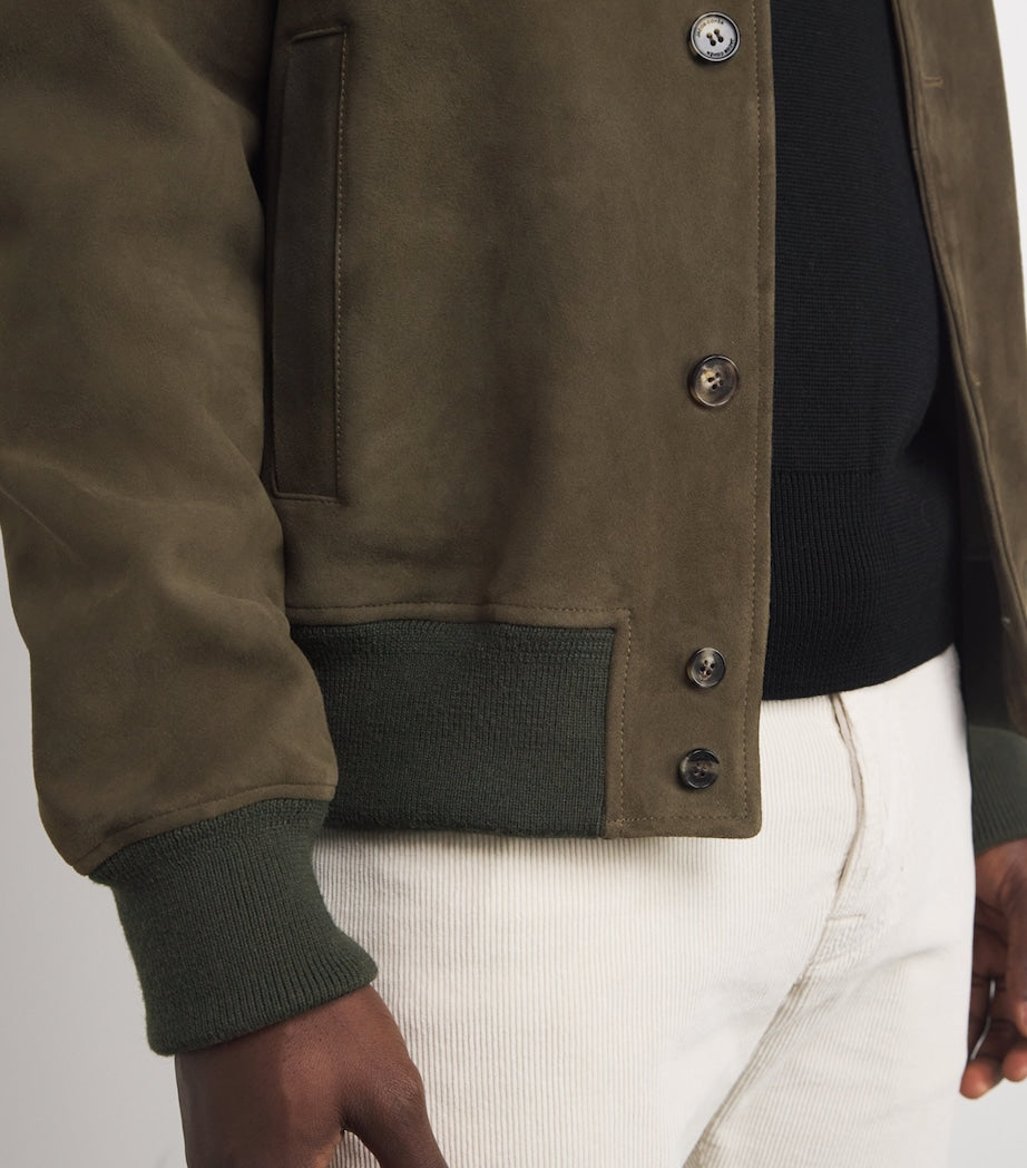 JACOB COHËN Brown Suede Trucker Jacket