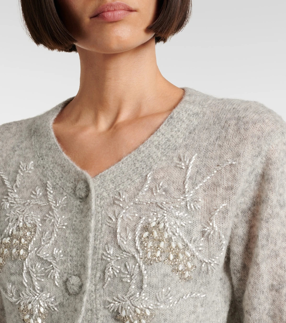 Jacques Wei - Beaded alpaca and wool-blend cardigan