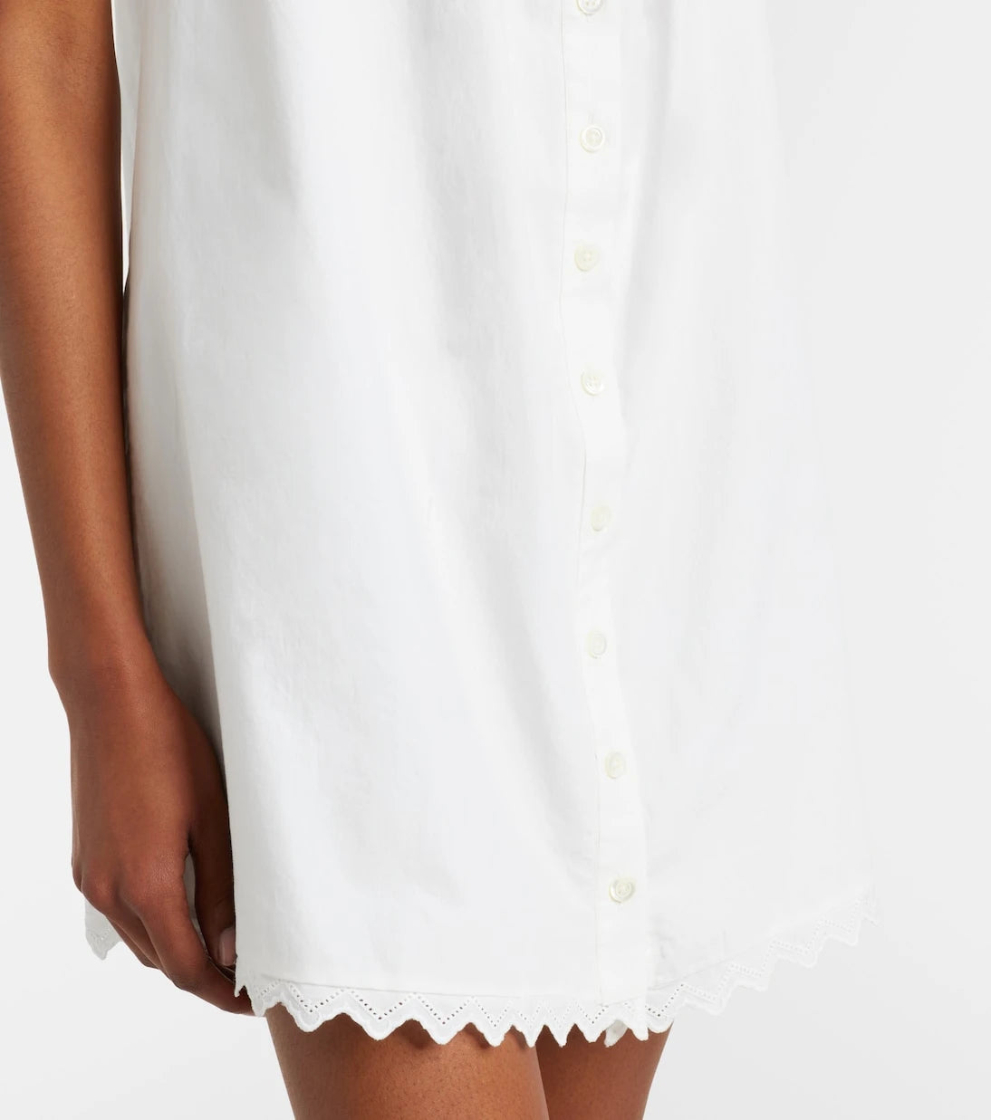 Frame - Scalloped cotton poplin shirt dress