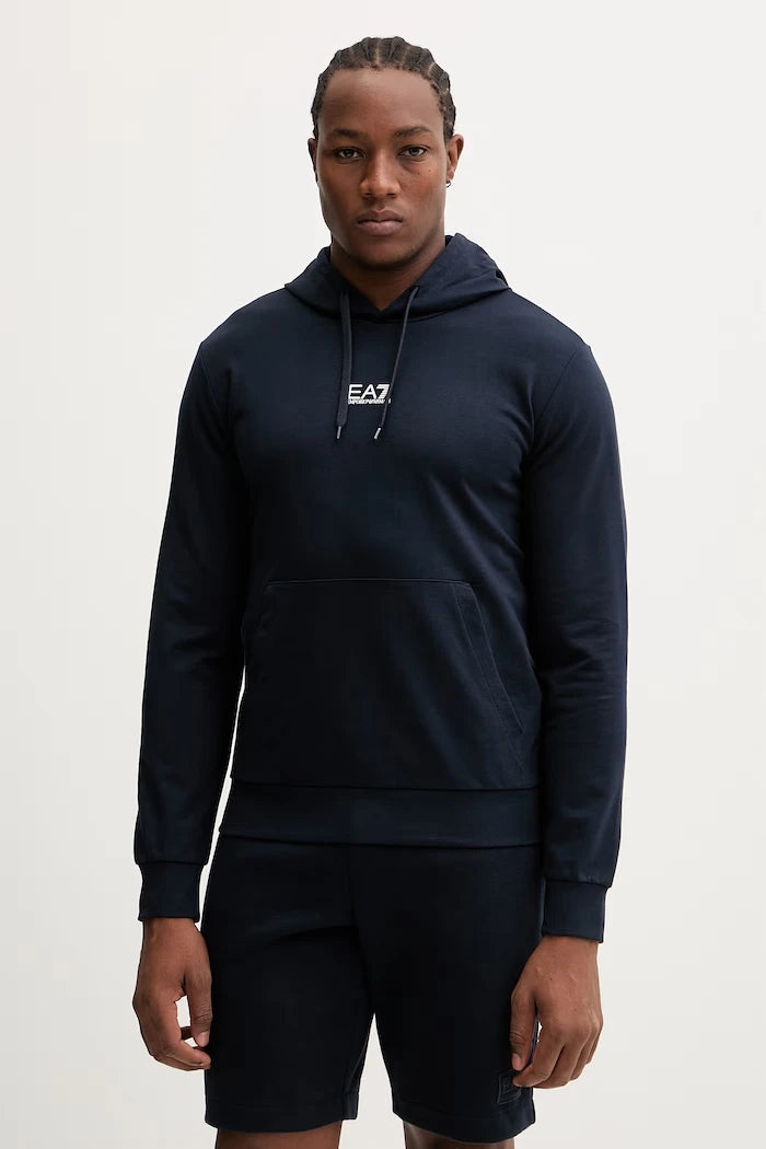 EA7 Emporio Armani капüşonlu erkek pamuk ve elastan sweatshirt