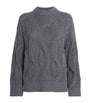 Grey Kid Cashmere Cable-Knit Sweater