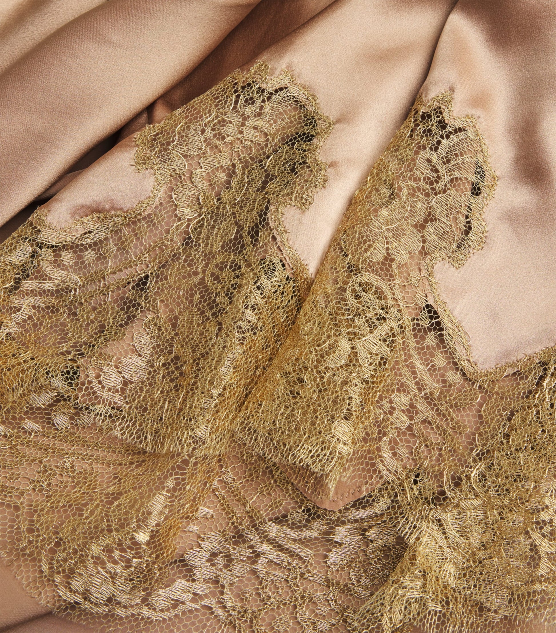 Silk Lace-Trim Gina Short Robe