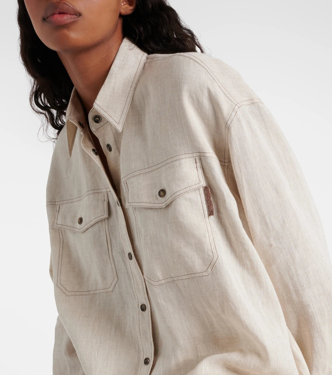 Brunello Cucinelli - قميص كتان فضفاض