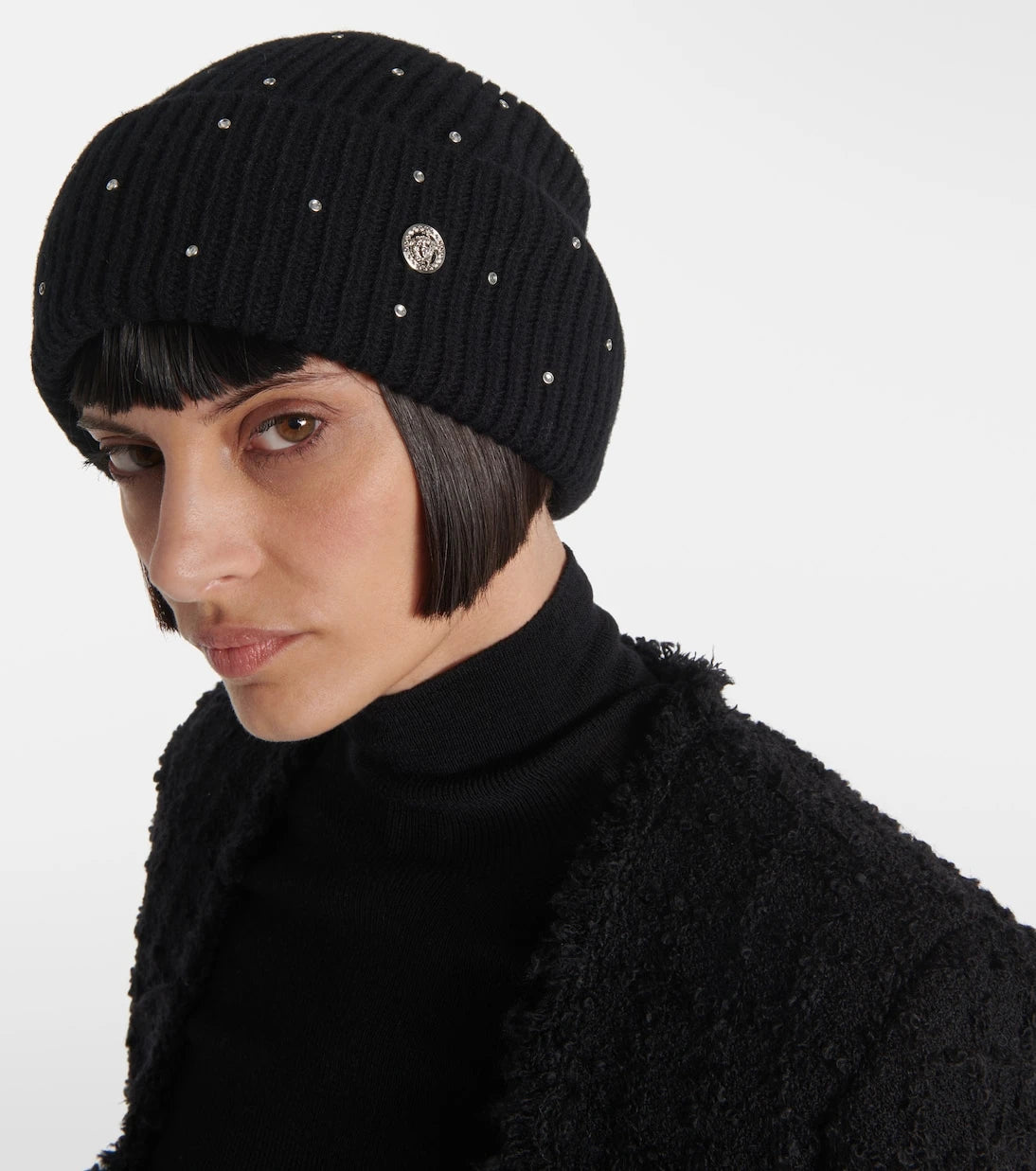 Versace - Embellished wool beanie