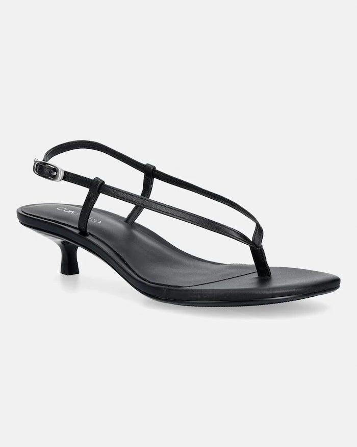 Calvin Klein deri sandalet KITT HEEL SNDL STRAPPY SLING LTH