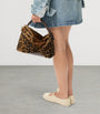 Small Shearling Puzzle Edge Top-Handle Bag