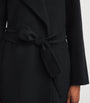 Max Mara Black Virgin Wool-Cashmere Wrap Coat