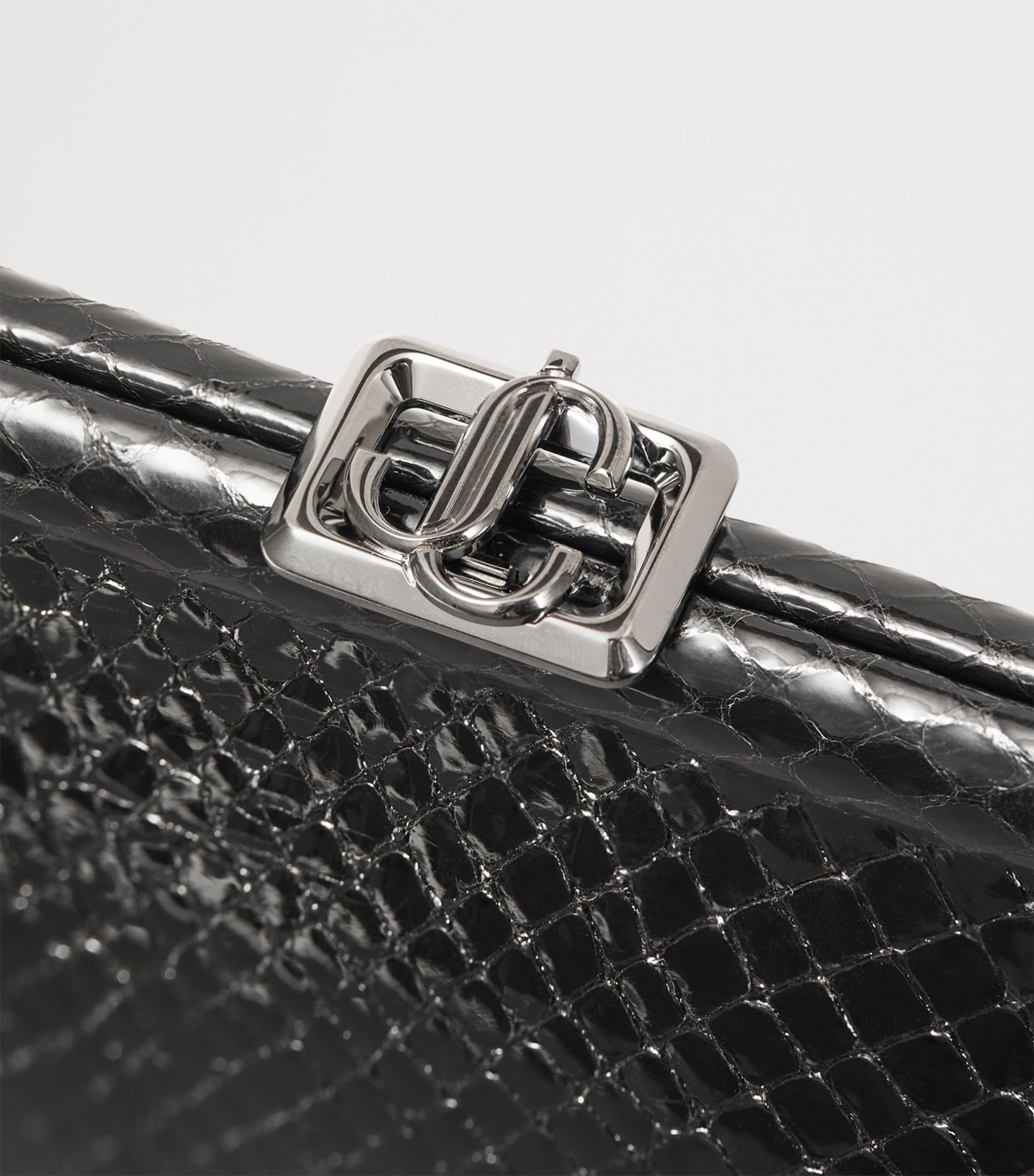 Skylar Snake-Embossed Leather Clutch Bag