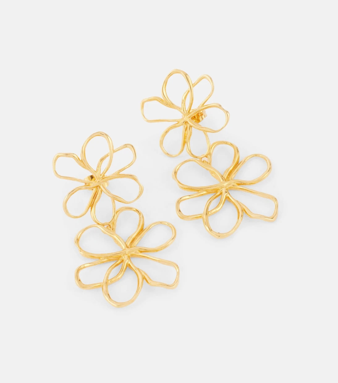 Oscar de la Renta - Threaded Flower drop earrings