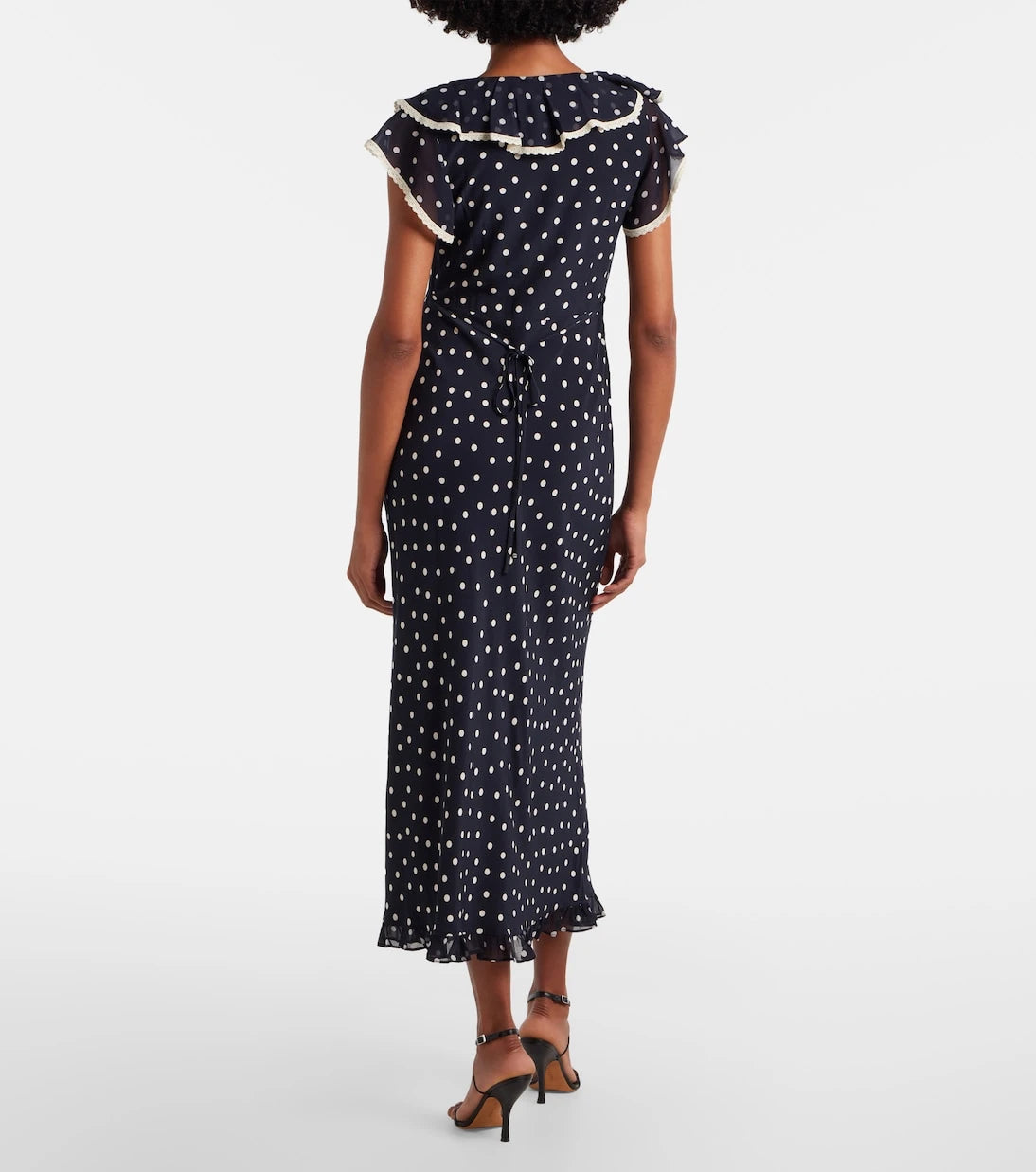 Rixo - Bethea polka-dot crêpe de chine midi dress