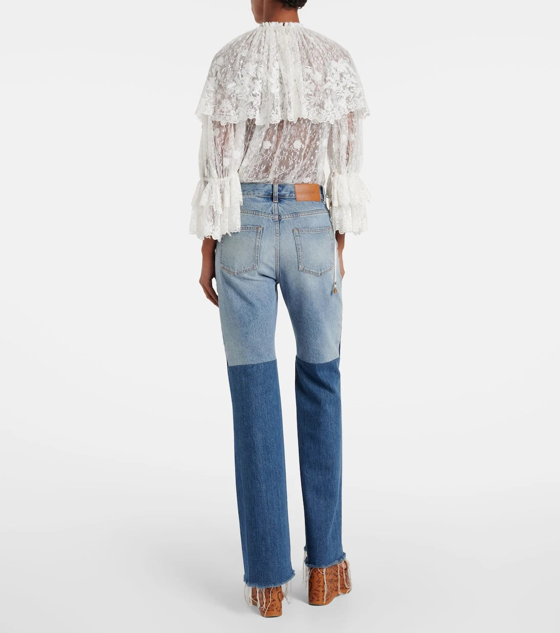 Chloé - Patchwork flared jeans