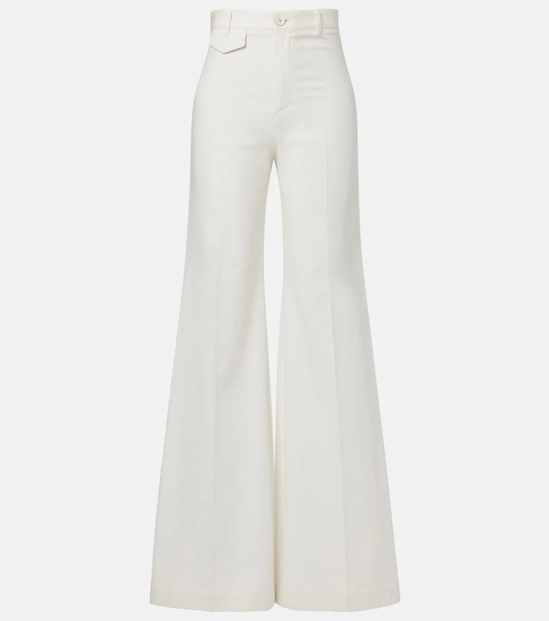 Chloé - High-rise cotton canvas flared pants