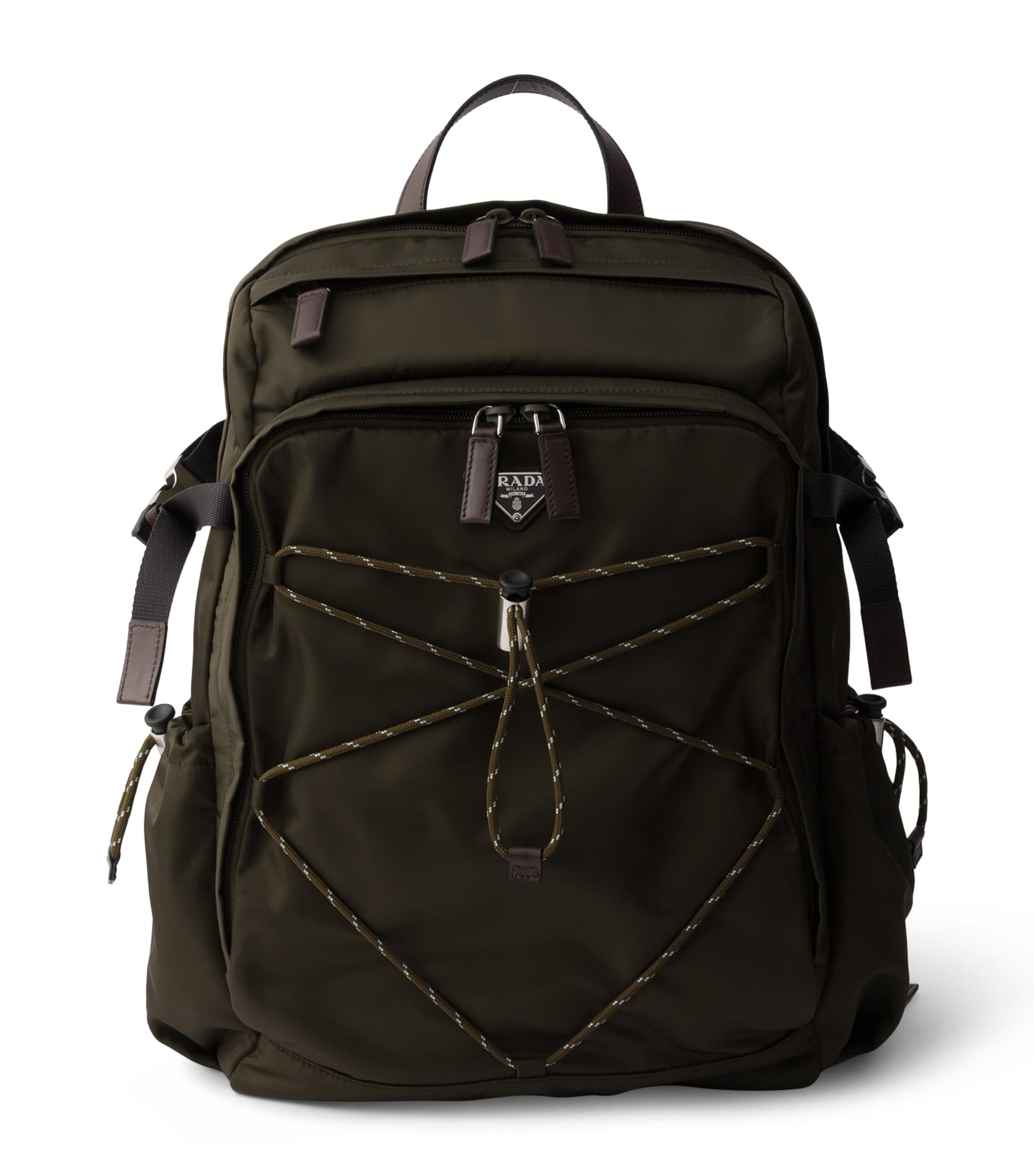 Prada Re-Nylon and Leather Drawstring Backpack