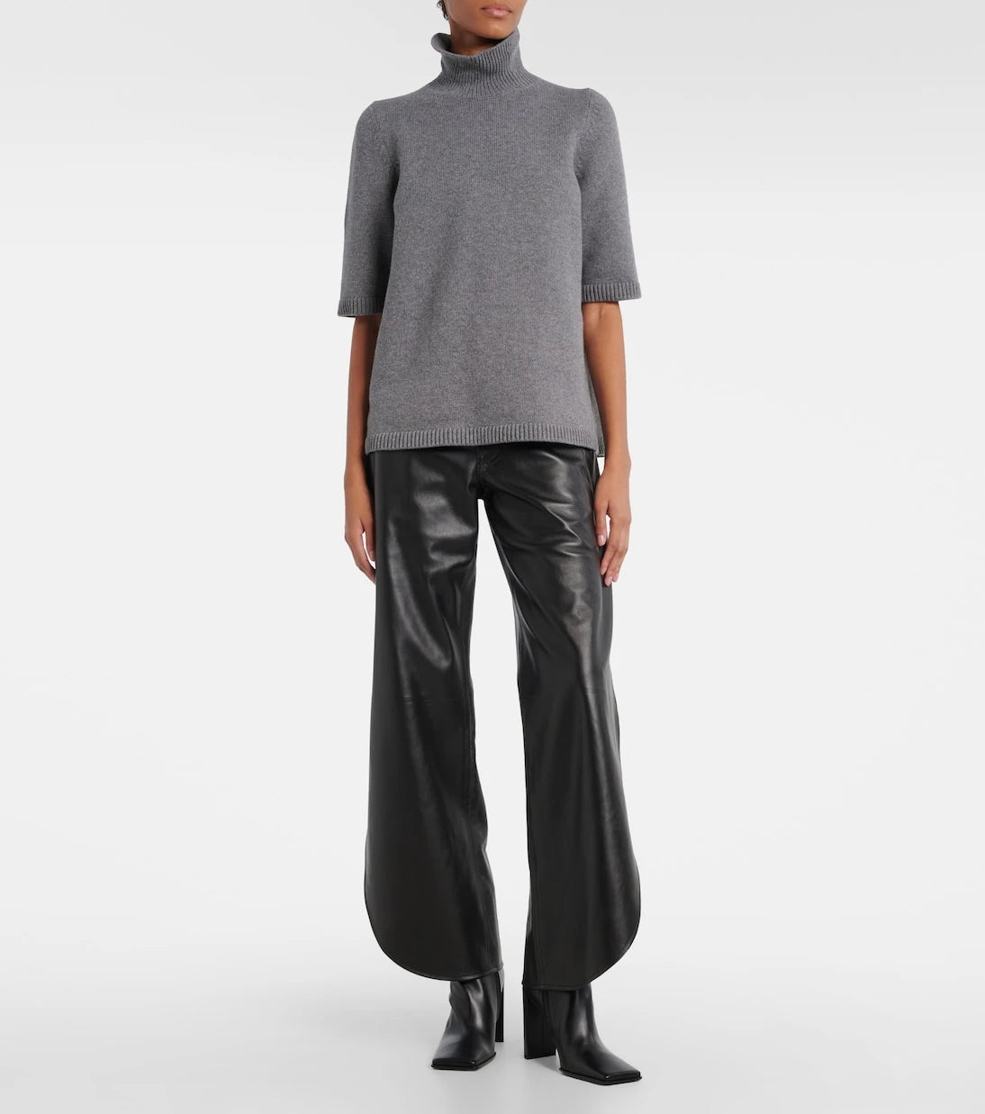 Alaïa - Knitted cashmere-blend turtleneck top