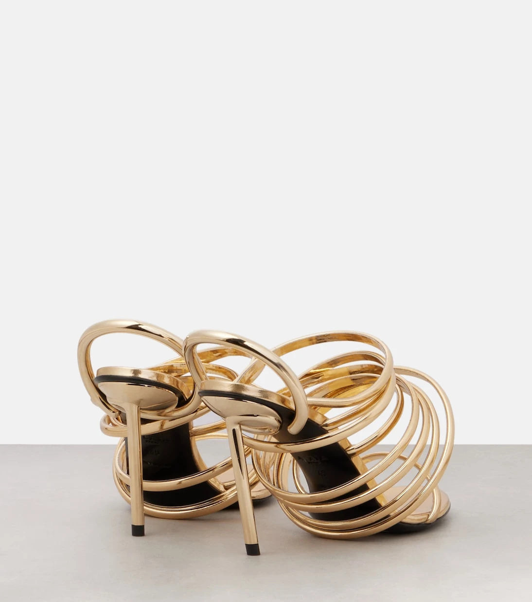 Alaïa - Spiral 90 metallic leather sandals