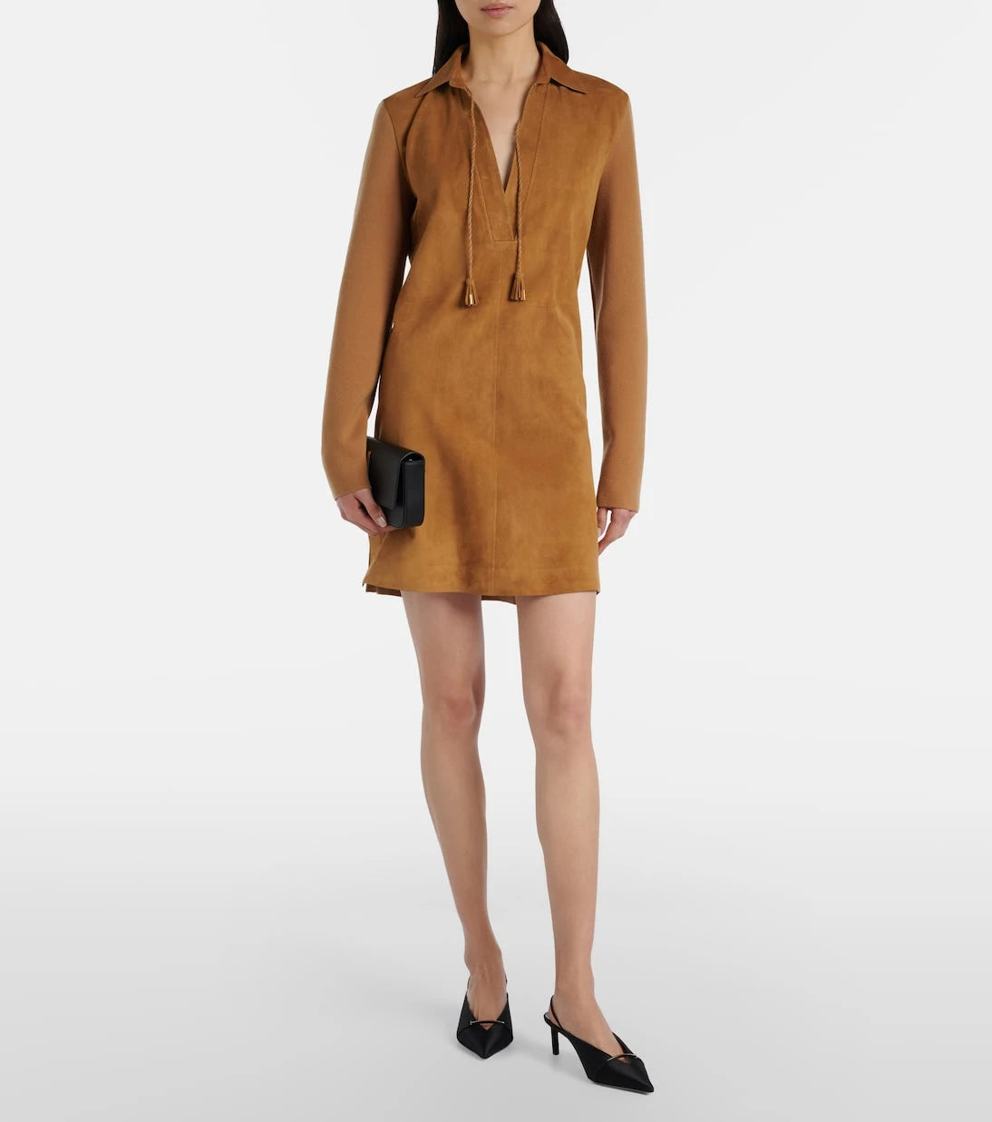 Tom Ford - Wool-blend and suede minidress