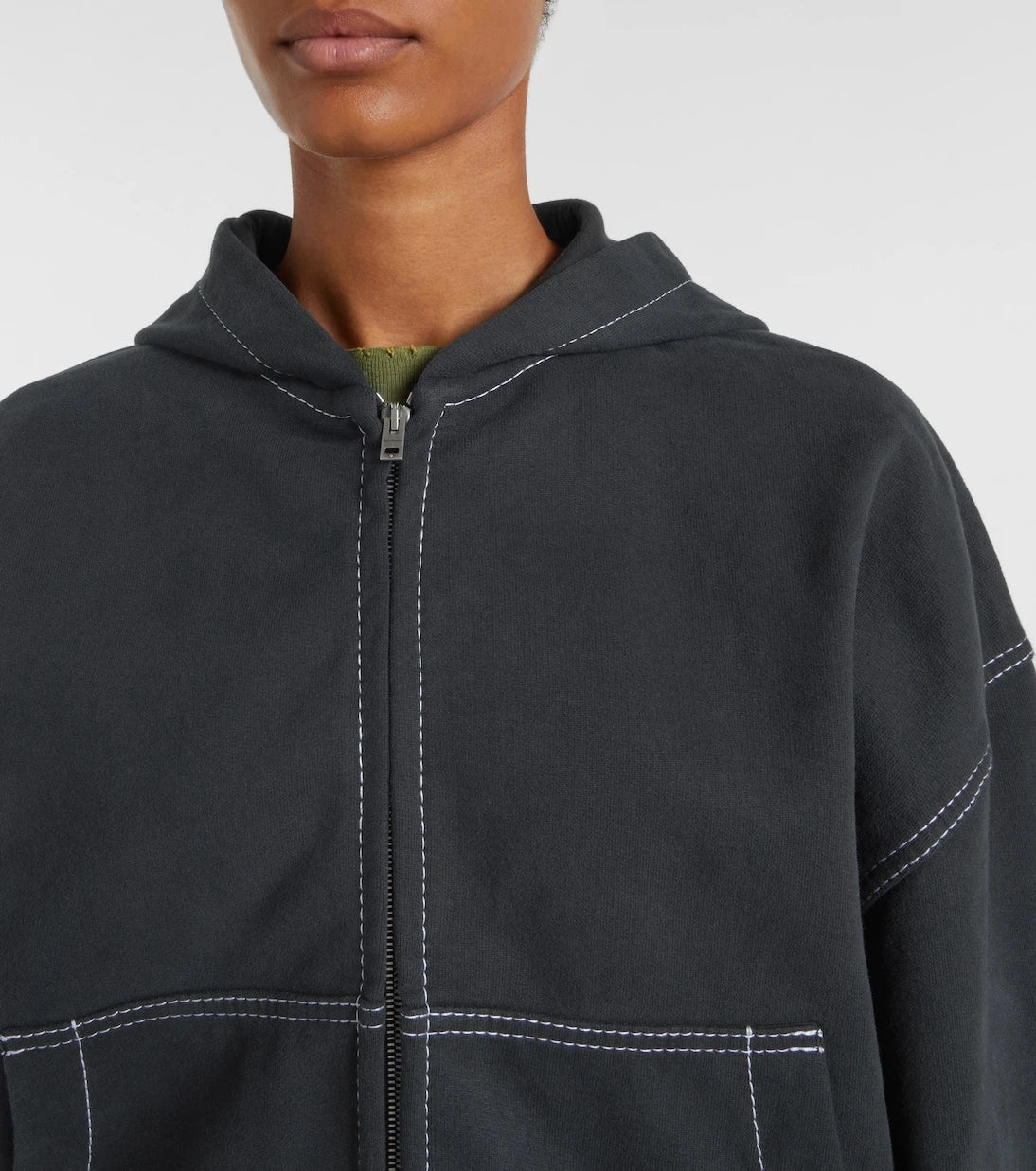 Acne Studios - Logo cotton fleece zip-up sweatshirt