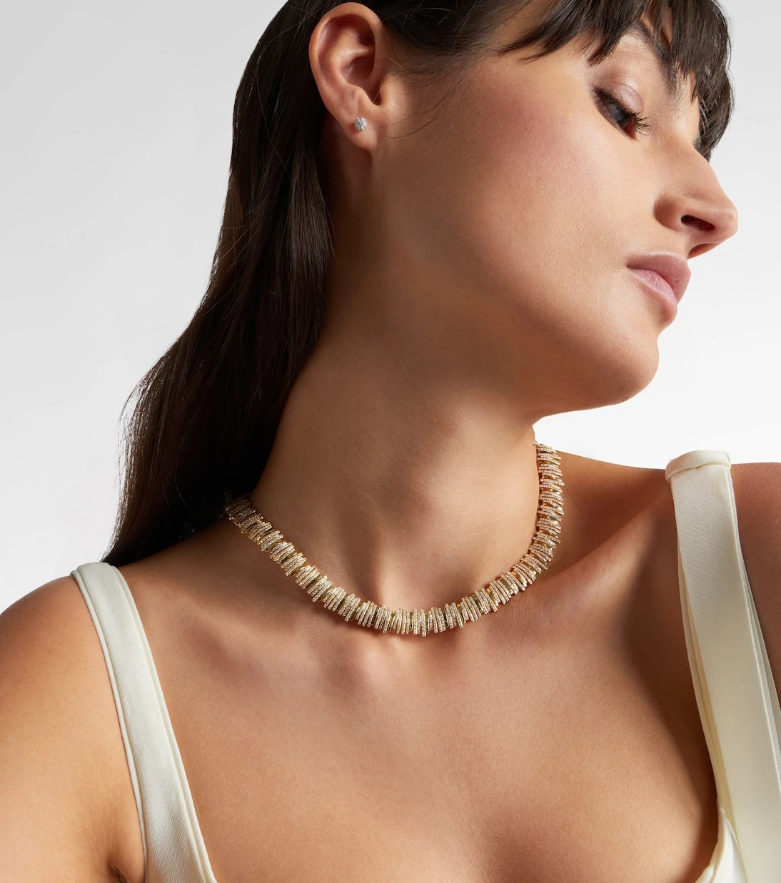 Suzanne Kalan - Classic 18kt gold necklace with diamonds