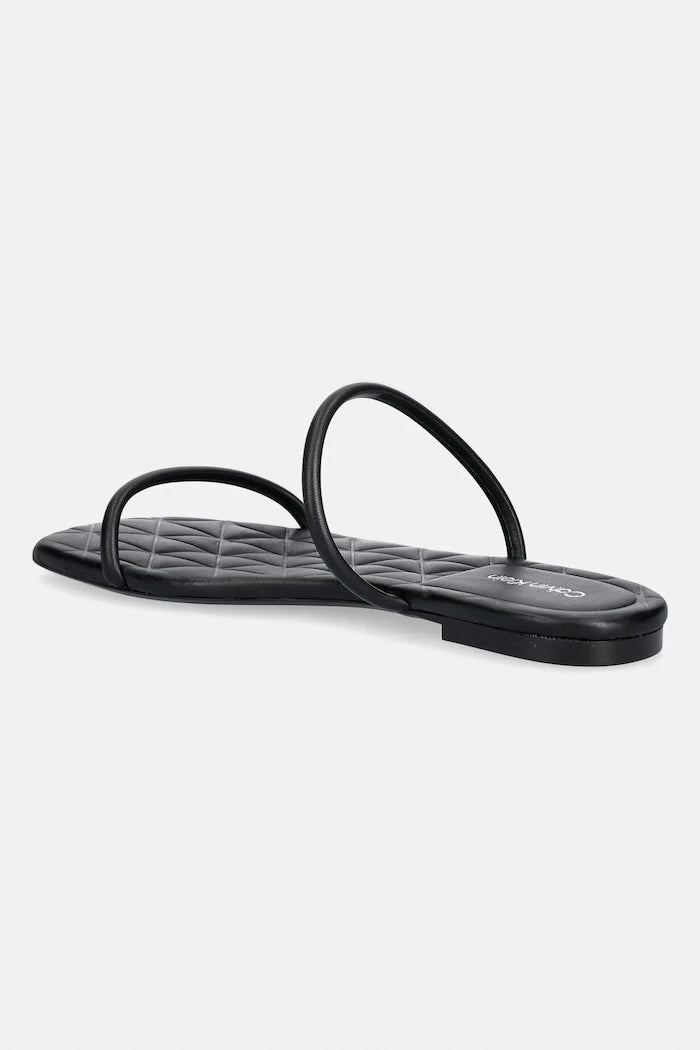 Calvin Klein kadın deri terlik SQUARE FLAT SNDL QUILT LTH
