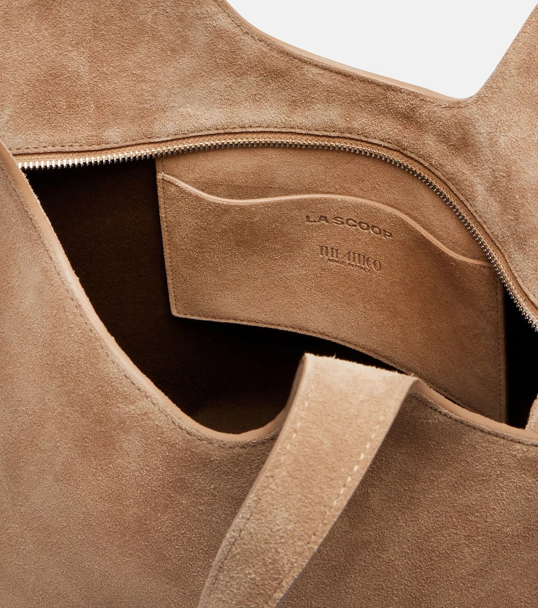 The Attico - La Scoop Medium suede shoulder bag
