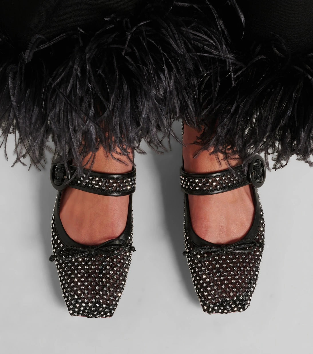 Christian Louboutin - Mamastrapitina embellished mesh ballet flats