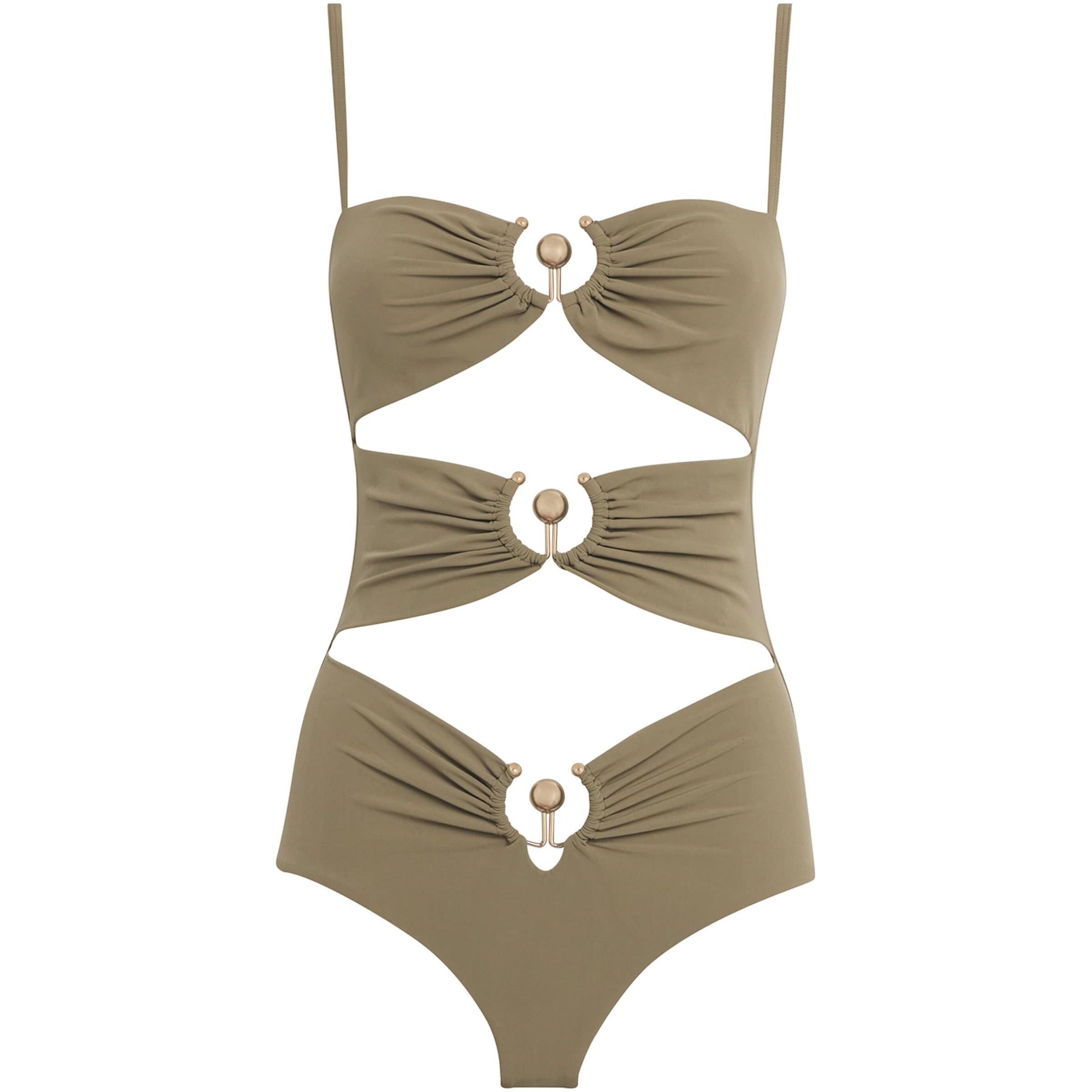 Green Cut-Out Orbit Swimsuit